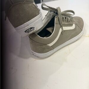 Vans adult gray green sage Sneakers. These can be men’s 7.5 or women’s 9.